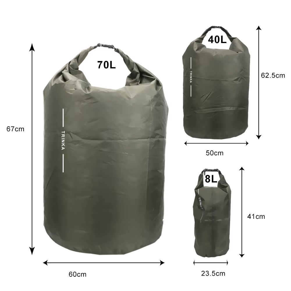 Pochette sèche pour canotage kayak canoë flottant 8L 40L 70L sac de rangement étanche sacs de transport de voyage en plein air portables