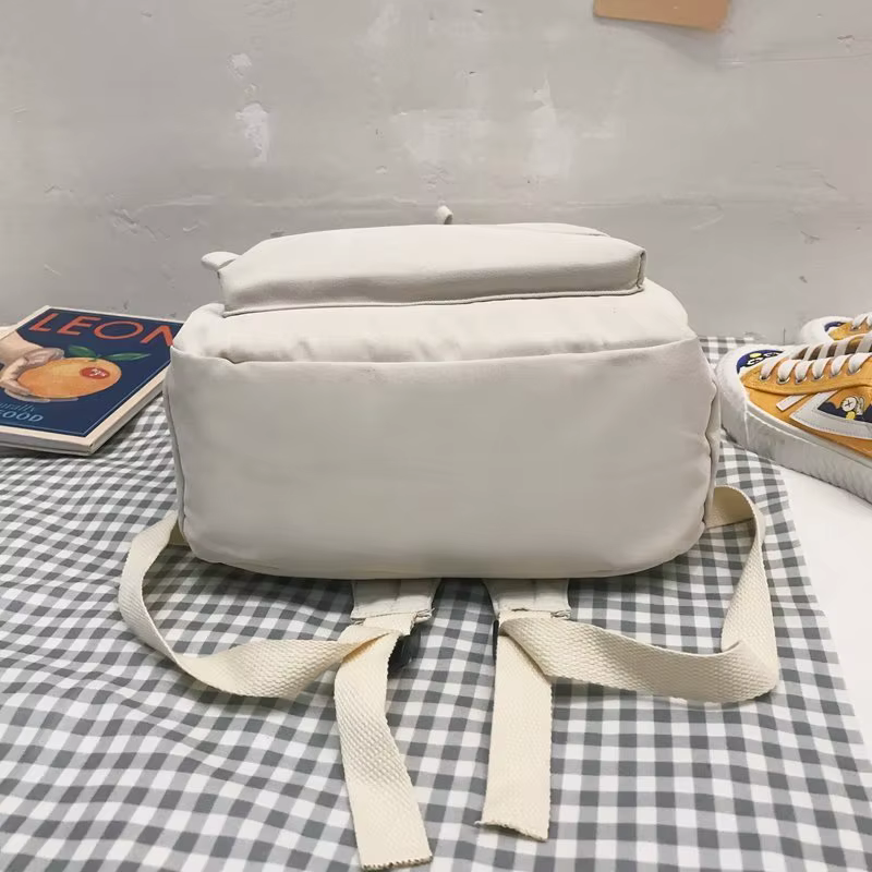Sac à dos noir solide, sac d'école Oxford étanche