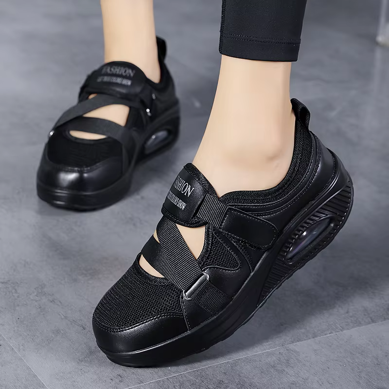 Chaussures de Tennis respirantes pour femmes, baskets à coussin d'air avec boucle à crochet, semelle antidérapante, pour augmenter la hauteur, pour la marche en plein Air, la gymnastique