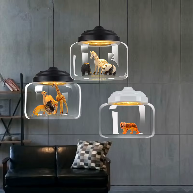 Lampe suspendue nordique Led en forme d'animal mignon, luminaire décoratif d'intérieur, idéal pour une chambre d'enfant ou une chambre d'enfant