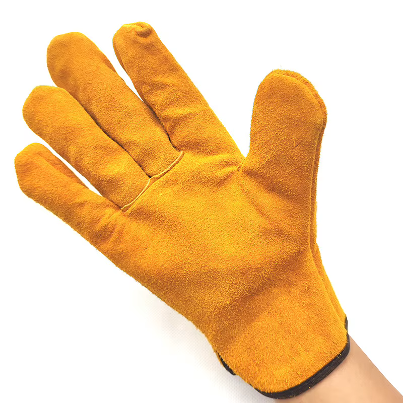 Gants de Soudeur en Cuir de Vache, Protection des Mains, Anti-Coupure, pour le Travail et le Jardin