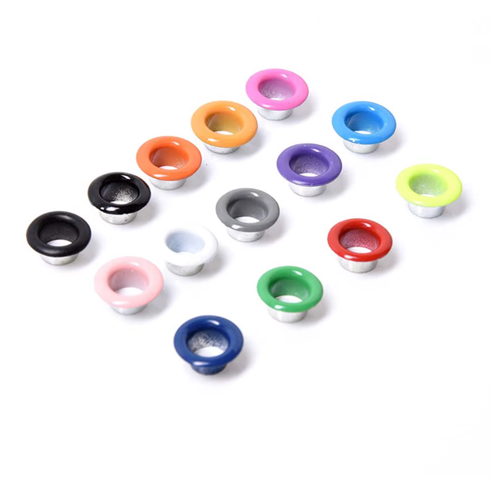 Oeillets ronds avec rondelle pour réparation artisanale du cuir, 4mm ~ 10mm, 18 couleurs, anneaux pour chaussures, sac, vêtements, ceinture en cuir, chapeau