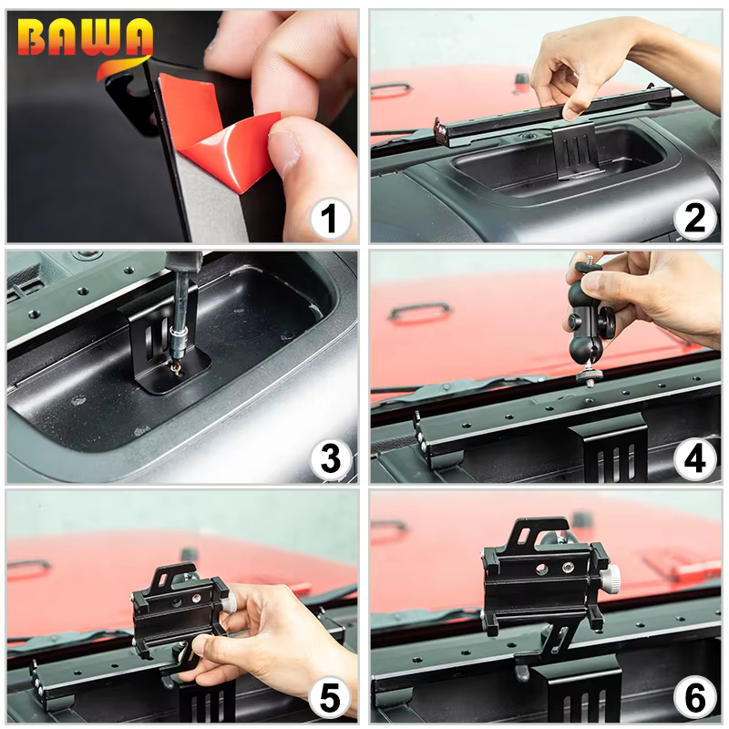 BAWA-Support de Téléphone Portable Multifonction pour Voiture, Accessoire pour Jeep Wrangler JK 2007-2017
