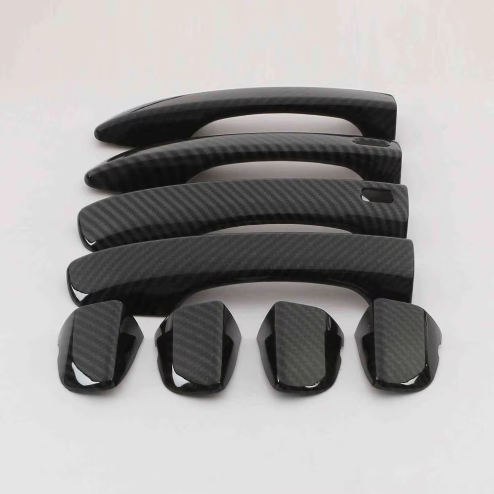 Couvercle de poignée de porte en fibre de carbone brillant, accessoire pour Volkswagen Tiguan r-line 2017 – 2020 de deuxième génération, garniture 2018 2019