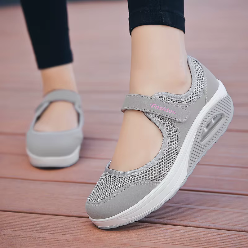 Chaussures de Tennis respirantes en maille antidérapantes pour femmes, baskets de marche en plein air à semelle épaisse