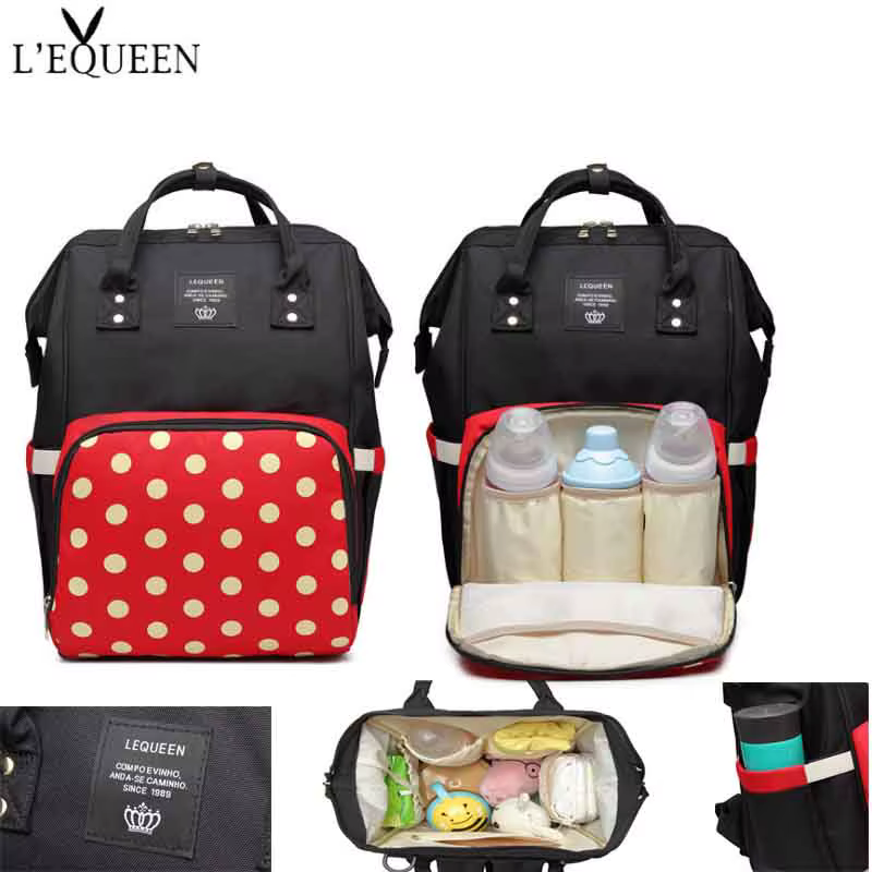 Lequeen grande capacité mode maman sac maternité couches sacs voyage sac à dos sac d'allaitement pour soins de bébé sac pour femme