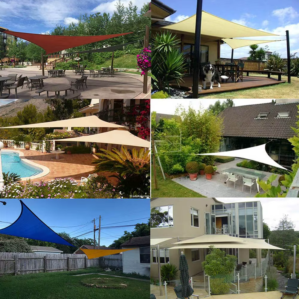 6x6x6 m Triangle abri solaire résistant à l'eau pare-soleil voile auvent Camping tente bâche imperméable parasol