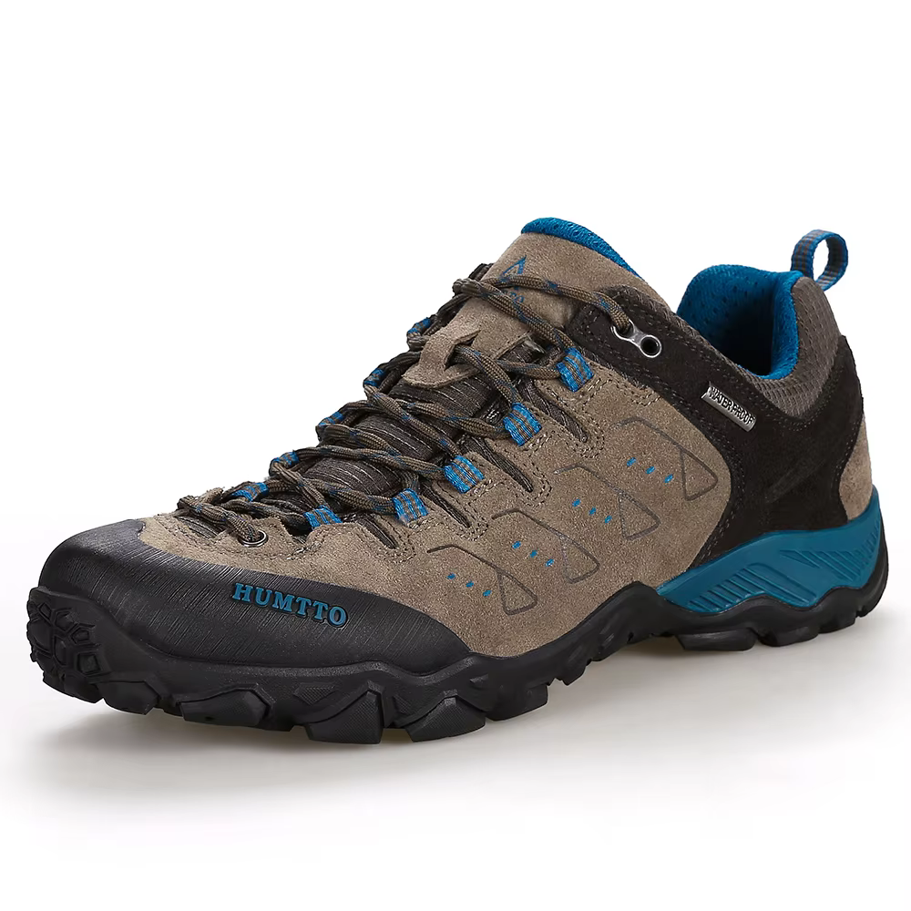 HUMTTO hommes chaussures de randonnée en plein air montagnes Trekking chaussures en cuir respirant à lacets absorbant les chocs baskets femmes Couple