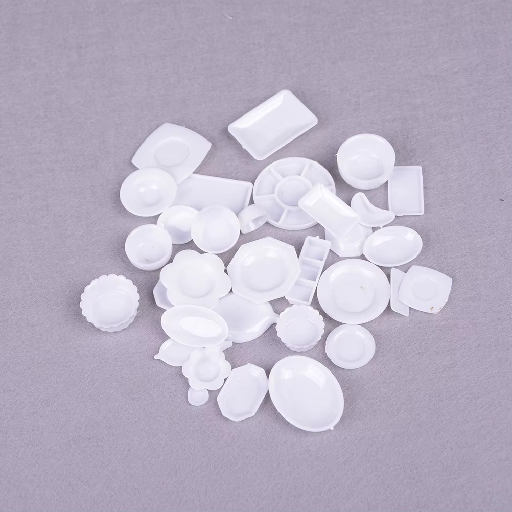 Mini ustensiles de cuisine en acrylique pour enfants, accessoires de beurre, tasse l'inventaire, assiette, vaisselle, jouets de décoration, cadeaux pour filles, salle de bain pour enfants, 33 pièces