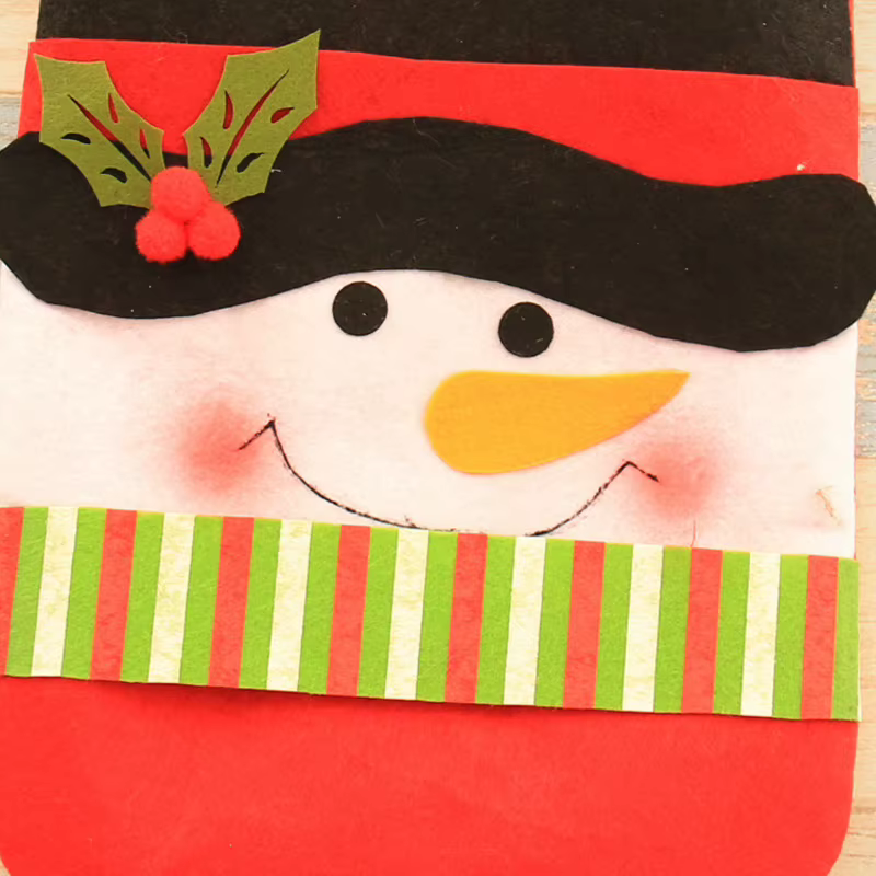 Sac à bonbons pour bouteille de vin, 1 pièce, cadeau de joyeux noël, bonhomme de neige, décoration portable, sacs cadeaux de noël