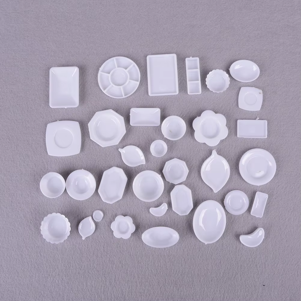 Mini ustensiles de cuisine en acrylique pour enfants, accessoires de beurre, tasse l'inventaire, assiette, vaisselle, jouets de décoration, cadeaux pour filles, salle de bain pour enfants, 33 pièces