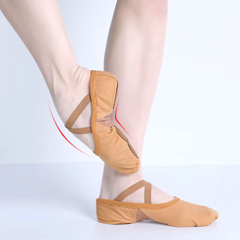 Chaussures de ballet pour femmes et filles, chaussures de danse, académie de danse, trois l'offre elles fendues souples, tissu commandé, pantoufles en maille d'épissure de phtalate