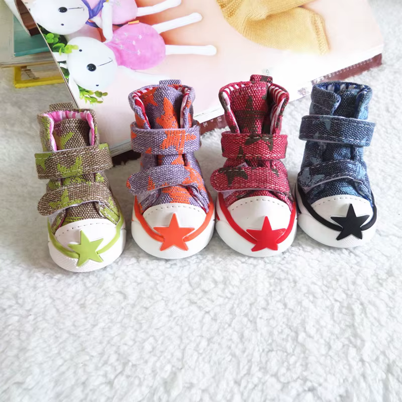 Offre spéciale chaussures pour chien de compagnie étoiles mignonnes botte de chiot en plein air baskets en toile