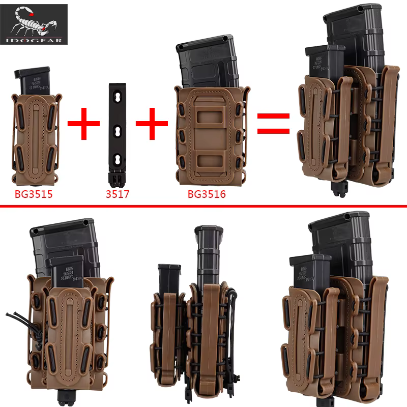 IDOGEAR Pochettes pour chargeurs 9 mm Astmag avec clip ceinture
