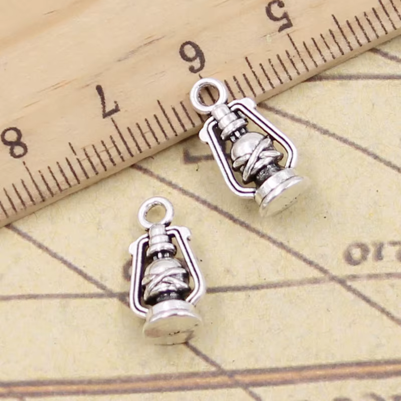 20 pièces breloques Antique lampe à huile 16x8x6mm tibétain argent couleur pendentifs Antique fabrication de bijoux bricolage artisanat à la main