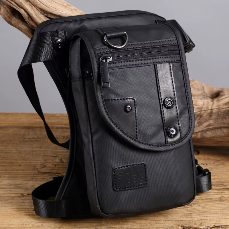 Sac de jambe en toile Oxford pour hommes, sac banane, hanche, ceinture, décontracté, initié, moto, équitation, cuisse