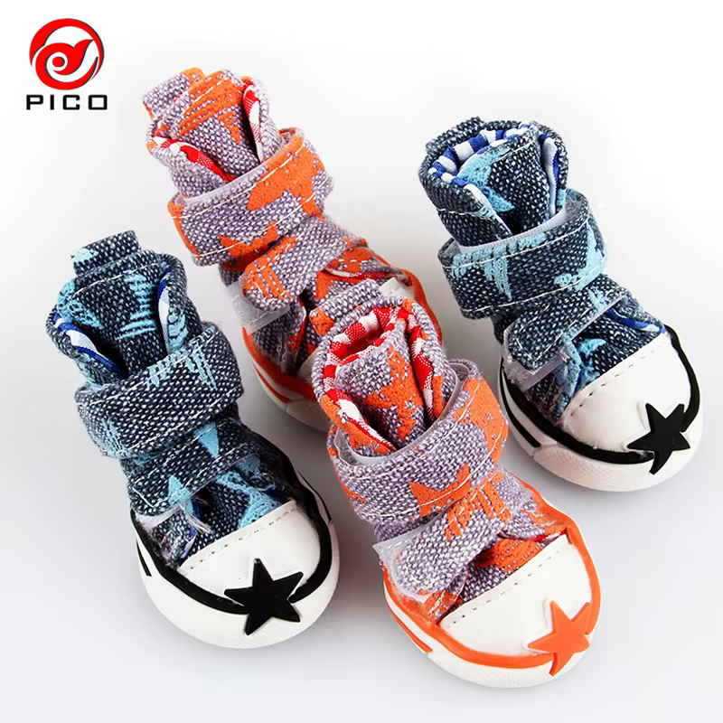 Offre spéciale chaussures pour chien de compagnie étoiles mignonnes botte de chiot en plein air baskets en toile