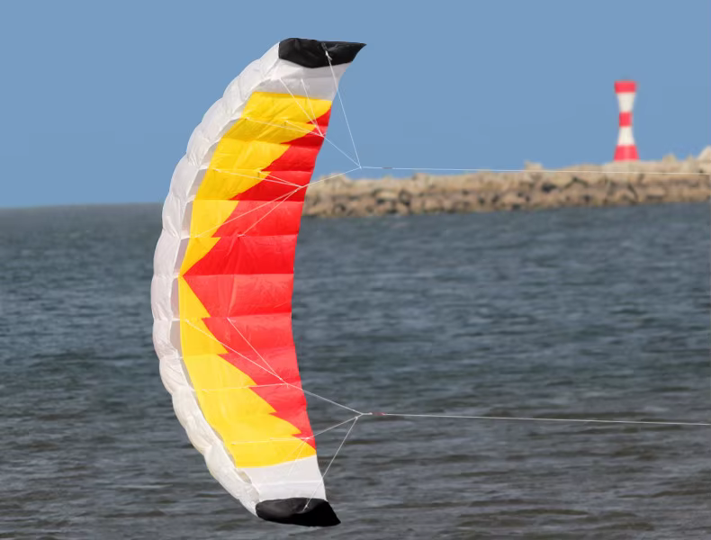 Cerf-volant Parachute avec Poignée et Ficelle, Ligne Touriste, Facile à Voler, Sports, Plage, Haute Qualité, Nouveau, 2 m