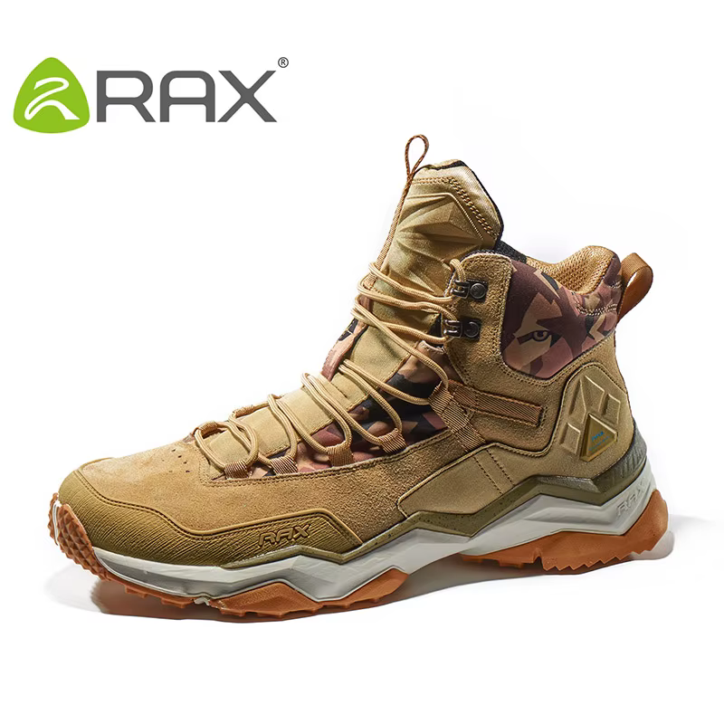 RAX hommes chaussures de randonnée mi-haut imperméable en plein air Sneaker