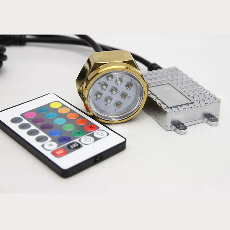Lampe sous-Marine avec connecteur, 27W, étanche IP68, couleur rvb, pour bateau, Yacht, pêche, 1800lm