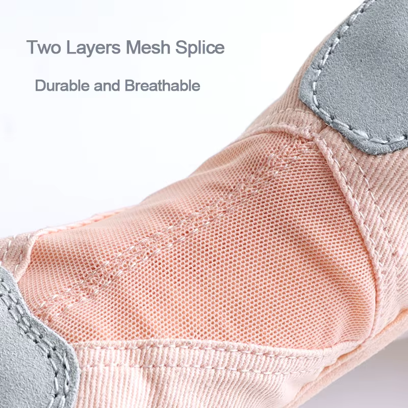 Chaussures de ballet pour femmes et filles, chaussures de danse, académie de danse, trois l'offre elles fendues souples, tissu commandé, pantoufles en maille d'épissure de phtalate