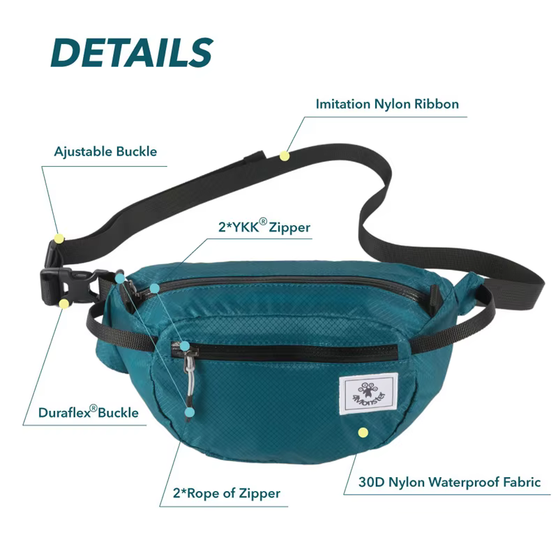 Sacs de taille de randonnée portables