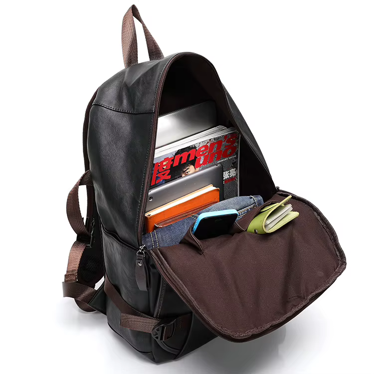 Nouveau Style coréen hommes sac à dos style de mode en cuir collège étudiant cartable