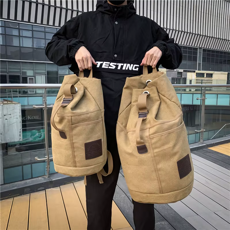 Sport grande capacité voyage sacs à dos mâle bagages toile seau sac à bandoulière homme randonnée