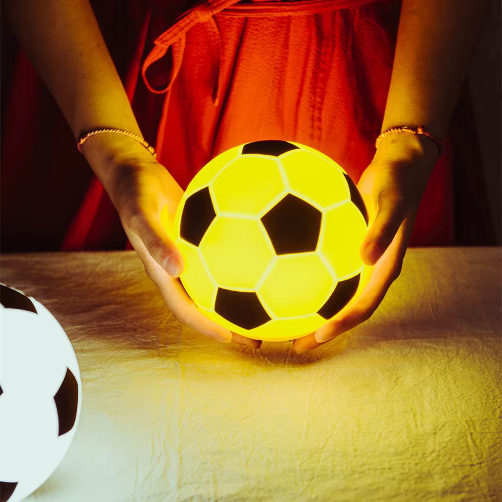 Veilleuse LED aste USB avec capteur tactile pour enfants, lampe boule de silicone étanche, lumière à intensité variable, jouet de football, cadeau pour bébé