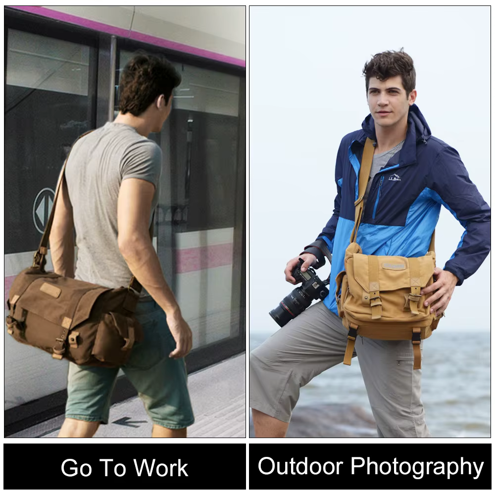 CADeN DSLR appareil photo sacs à bandoulière grande capacité toile sac à bandoulière pour Nikon Canon Sony câble d'objectif trépied organisateur de voyage en plein air