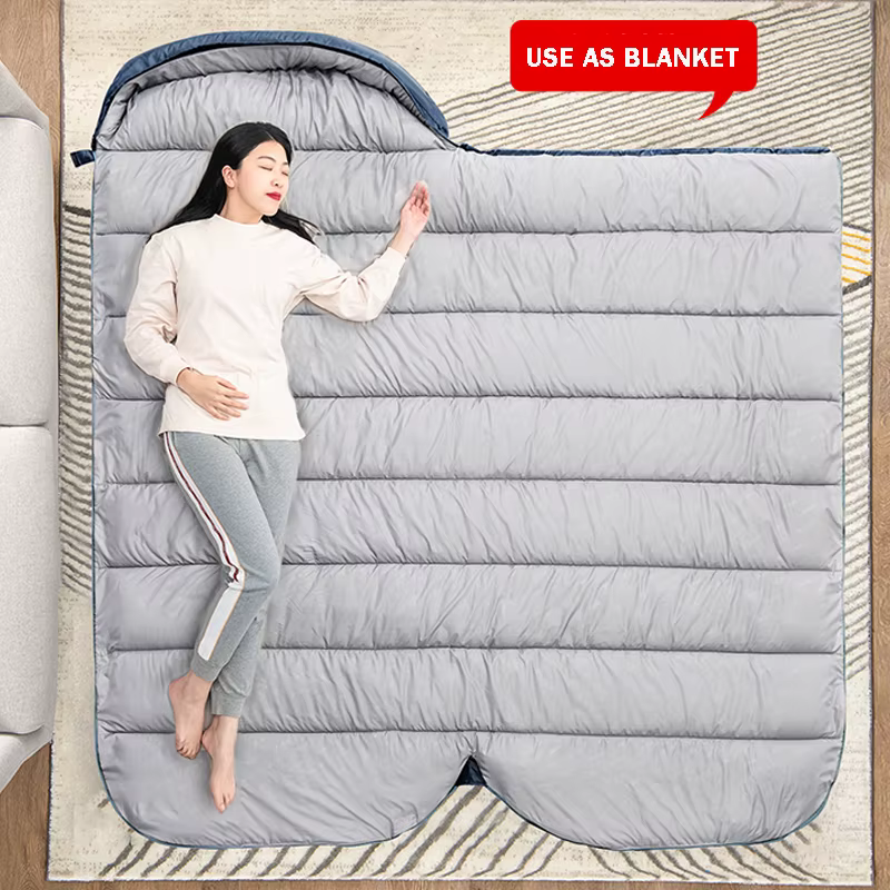 BISINNA grand Camping hiver sac de couchage léger ample sac élargi longue taille pour le repos des adultes en plein air randonnée voyage tourisem
