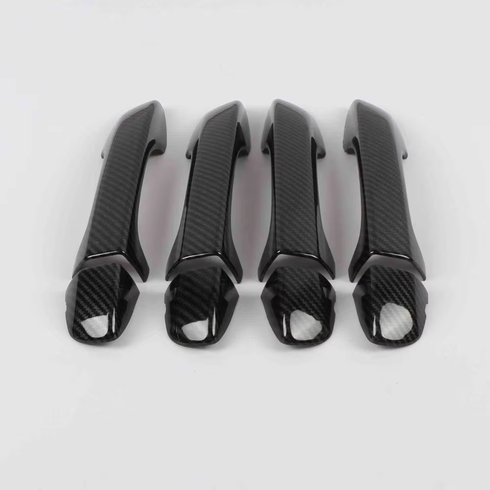Couvercle de poignée de porte en fibre de carbone brillant, accessoire pour Volkswagen Tiguan r-line 2017 – 2020 de deuxième génération, garniture 2018 2019