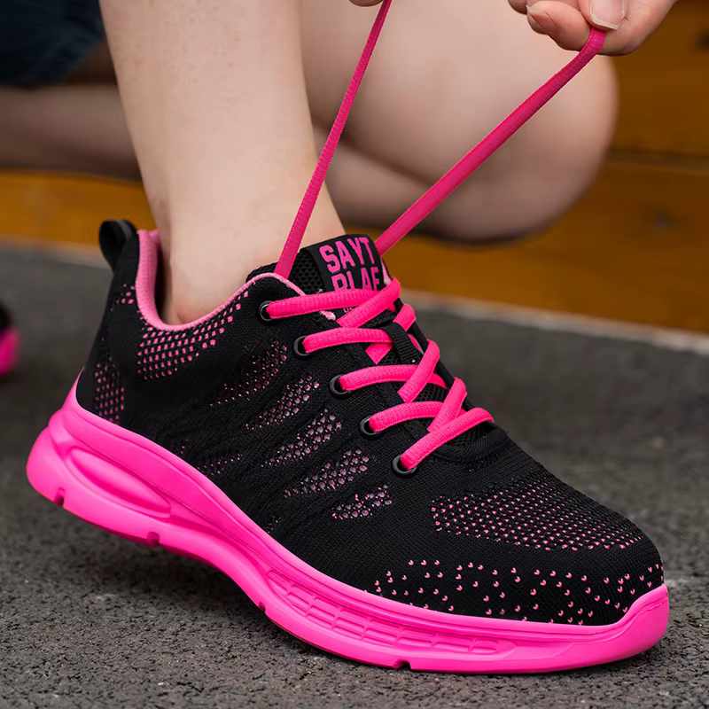 Chaussures de travail roses pour femmes, baskets de travail à bout en acier, chaussures de sécurité Anti-écrasement et Anti-perforation, chaussures de protection pour hommes et femmes, nouvelle collec