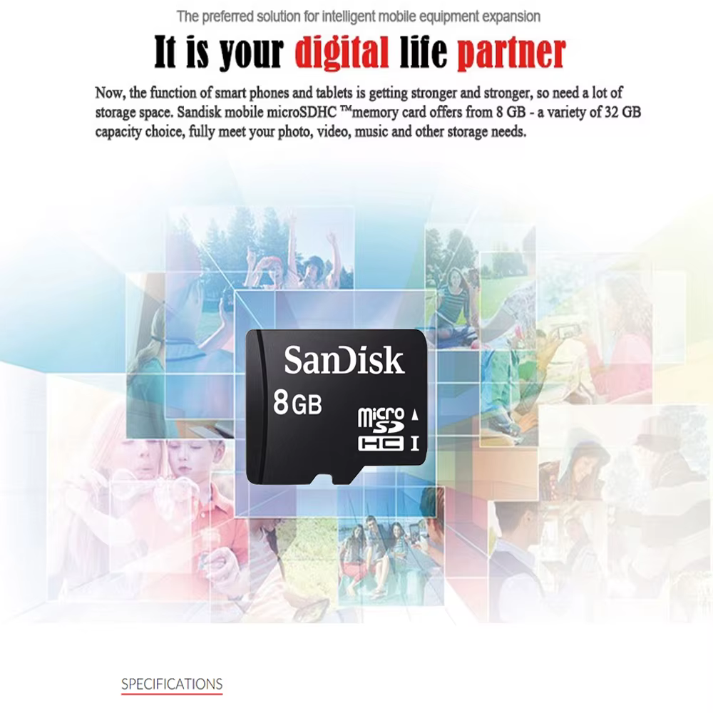 Carte mémoire Micro SDHC originale classe 4 8GB cartes