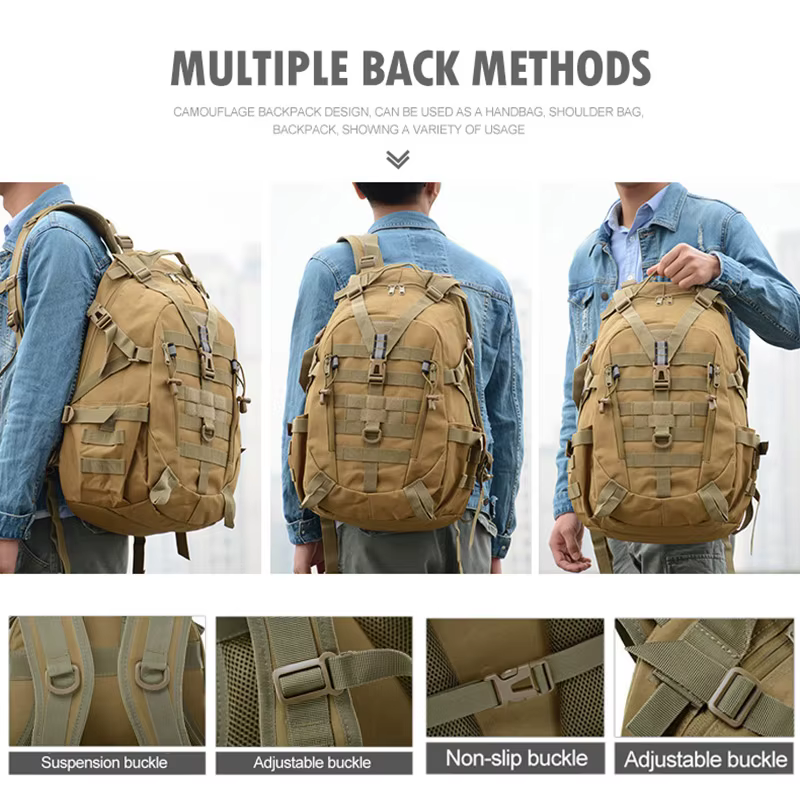35L Camping Sac à dos hommes militaire tactique Sac à dos armée Molle escalade Sac Bug Out Sac randonnée voyage Sac De Sport Sac