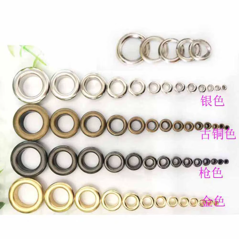 Oeillets ronds avec rondelle pour réparation artisanale du cuir, 4mm ~ 10mm, 18 couleurs, anneaux pour chaussures, sac, vêtements, ceinture en cuir, chapeau