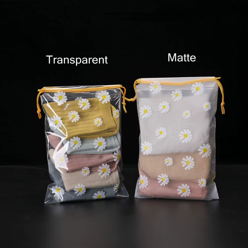 Sac de rangement en plastique PVC avec ficelle de proximité, sac de voyage portable, sac cosmétique transparent étanche 256, petit, AndrPattern