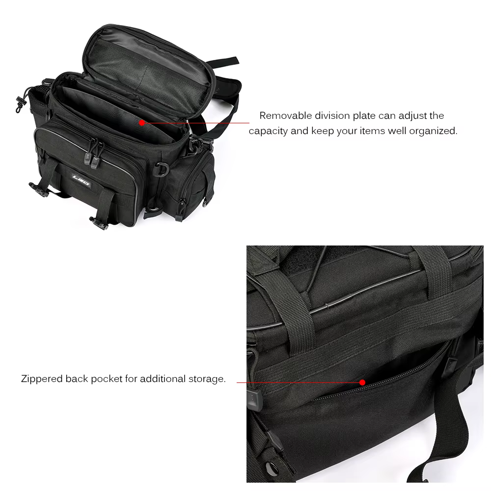 LEO – sacs de pêche multifonctionnels, sac à bandoulière simple, sac à la taille, Pack de leurres de poisson, sac de rangement utilitaire