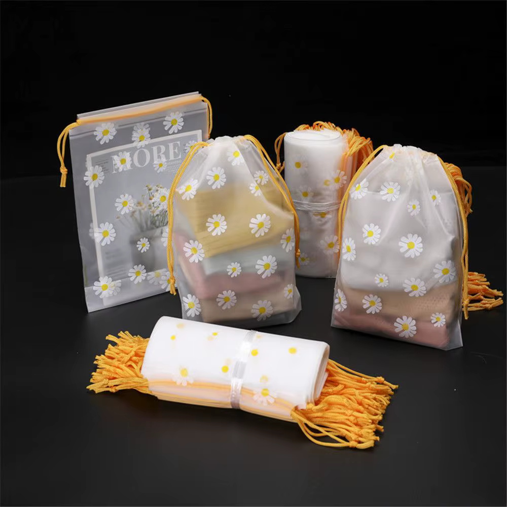 Sac de rangement en plastique PVC avec ficelle de proximité, sac de voyage portable, sac cosmétique transparent étanche 256, petit, AndrPattern