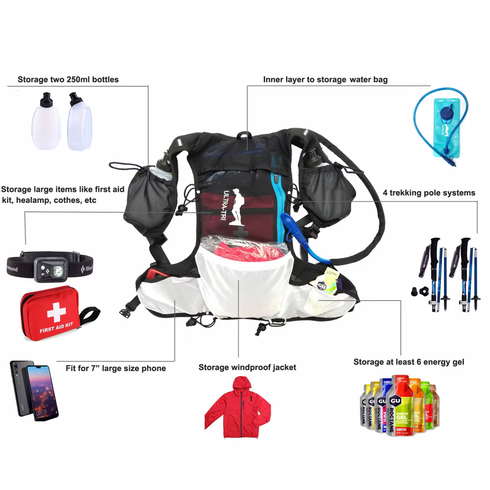 Sac à dos d'hydratation léger pour course de piste, sport en plein air, cyclisme, randonnée, Marathon, course, entraînement, ULTRA-TRI