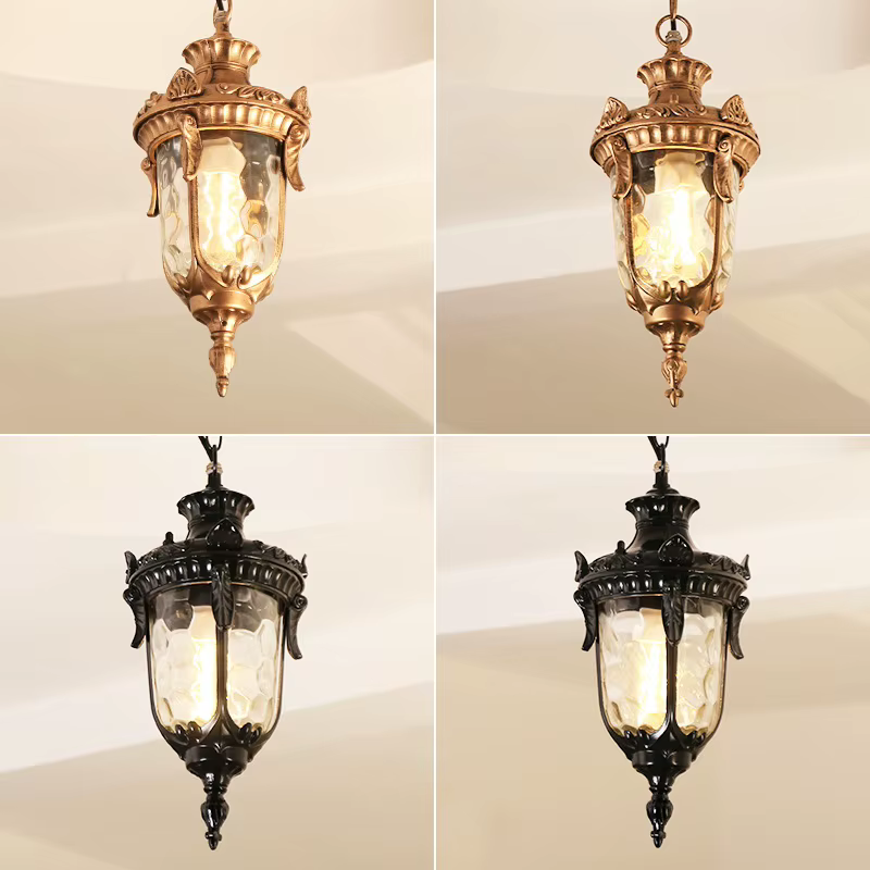 Lustres en verre Vintage boule lampe suspendue extérieure balcon raisin étanche en aluminium E27 ampoule jardin lampe suspendue Loft