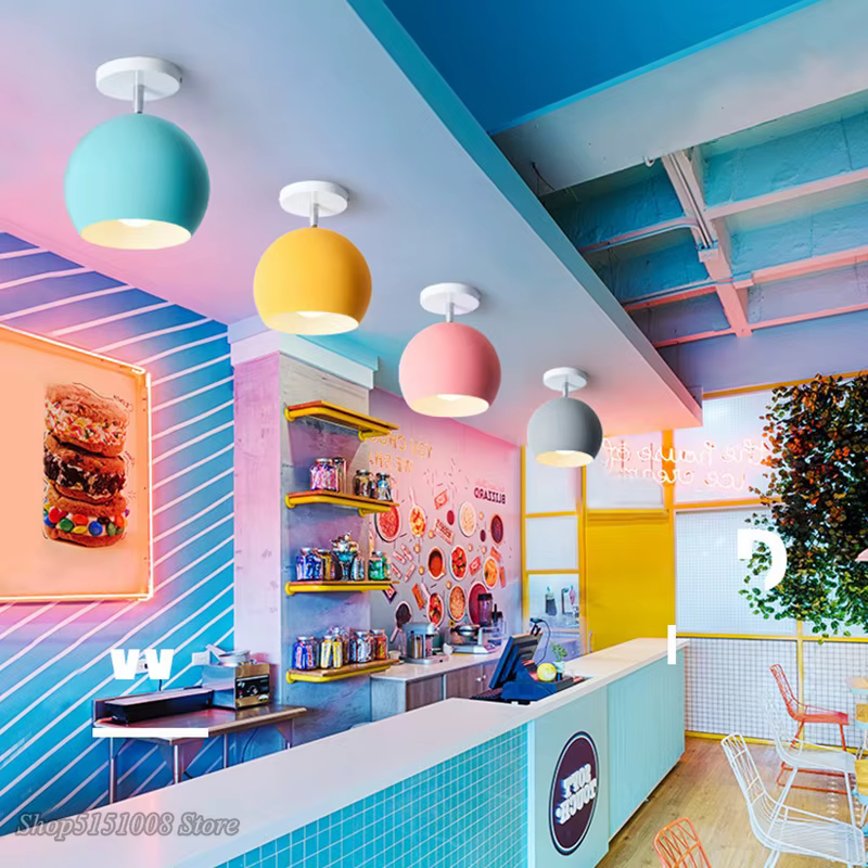 Plafonnier LED Macaron au Design Nordique Moderne, Luminaire Décoratif d'Nik, Idéal pour un Salon, une Chambre à Coucher