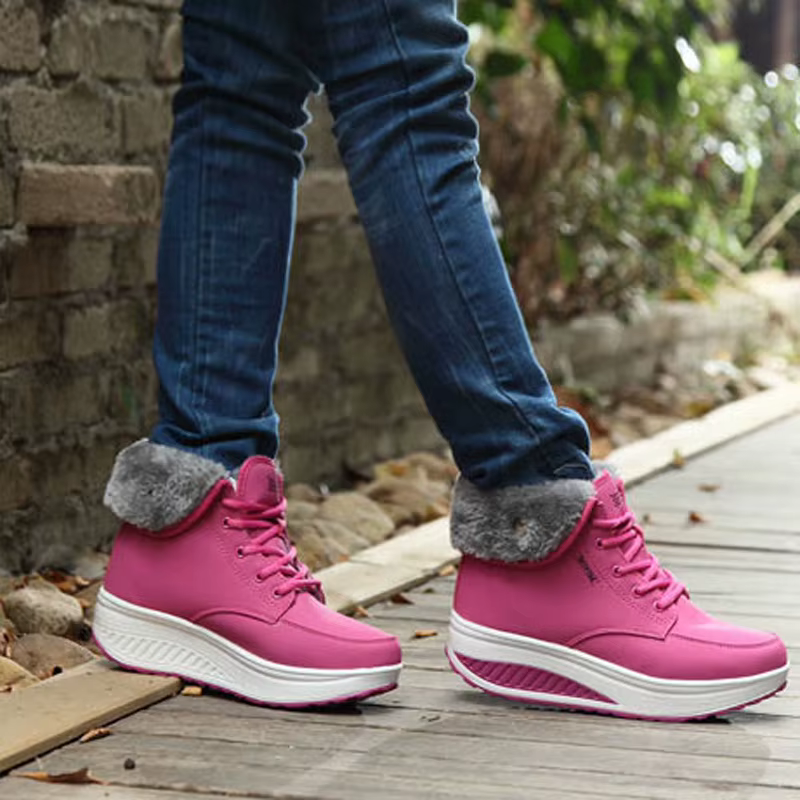 2025 chaussures femme hiver chaud plate-forme femmes bottes de neige en peluche femme espadrilles décontractées à lacets bottines femmes chaussures WSH3418