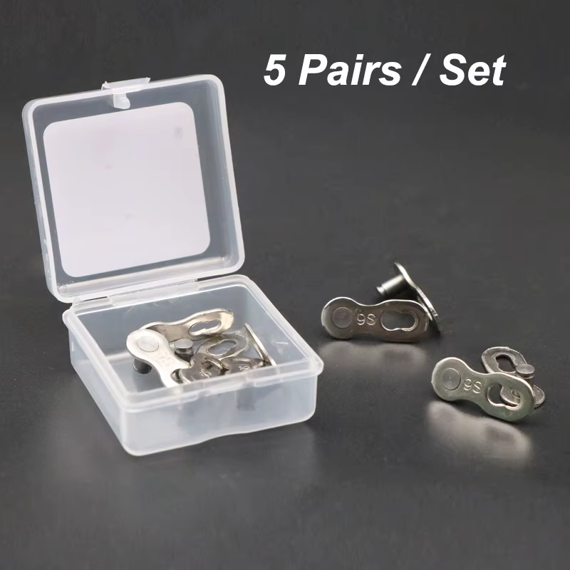 5 paires de joints de connecteur de maillon de chaîne de vélo, boutons magiques, maillons principaux rapides de vitesse de cyclisme pour vélo de montagne 6/7/8/9/10/11/12 S