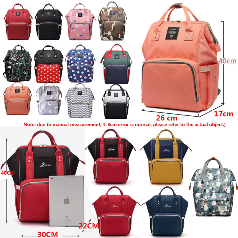 Lequeen grande capacité mode maman sac maternité couches sacs voyage sac à dos sac d'allaitement pour soins de bébé sac pour femme