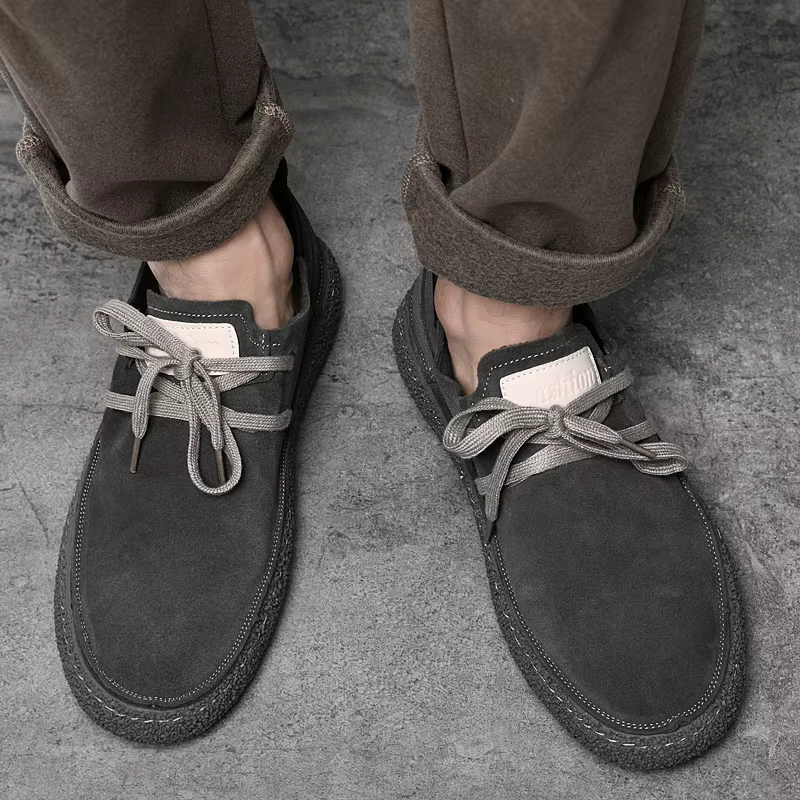 Baskets d'extérieur en cuir véritable Nubuck