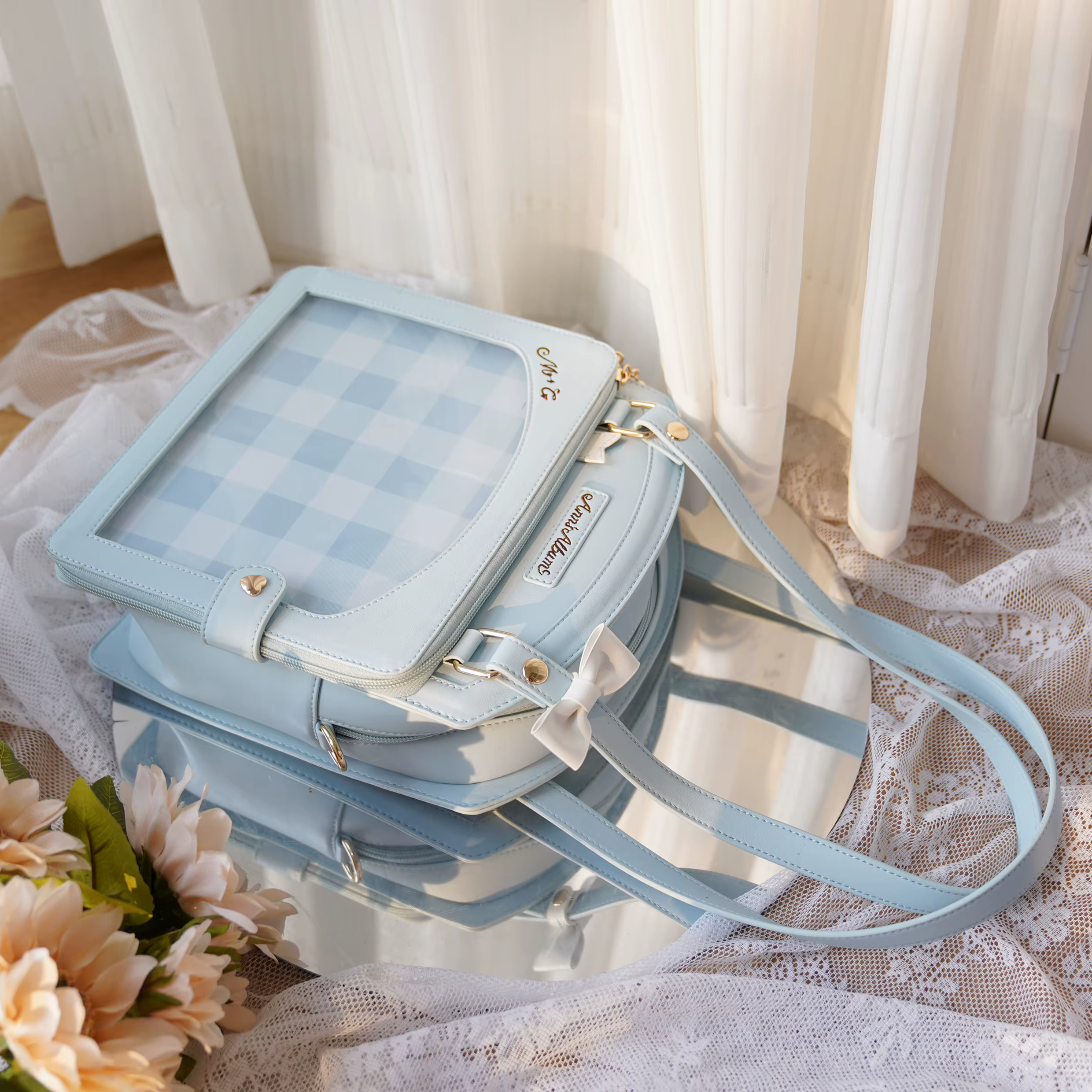 Sac Lolita Sweet Ita Bag, Sac à bandoulière transparent mignon, Sac à bandoulière esthétique pour femmes, Sac à main élégant de couleur bonbon pour filles JK