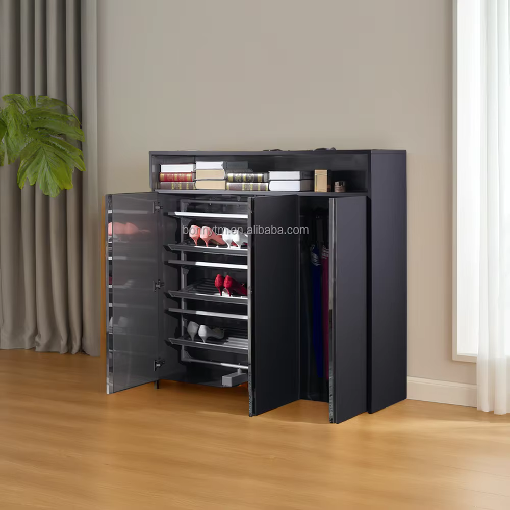 Étagère à chaussures en métal facile à nettoyer, armoire sur pied de grande taille à usage domestique pour salon, atelier, entrepôt, meubles de rangement en bois
