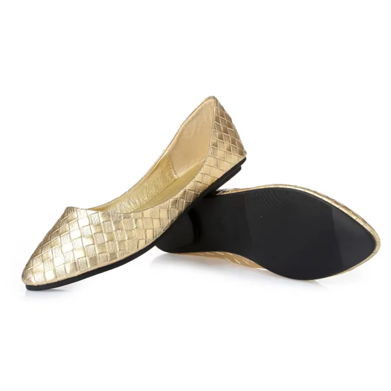 Ballerines Tissées Or et Argent pour Femme