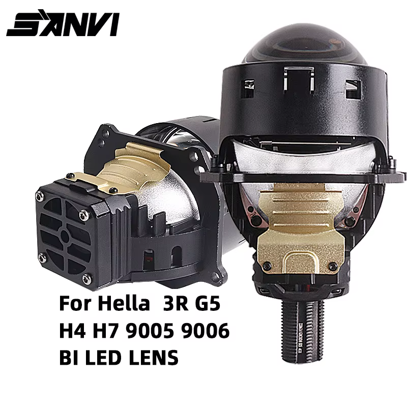 SANVI – lentille de projecteur LED 3.0 Bi, phare de voiture, 55W 5500k, H4 H7 9005 9006, Hella 3R G5